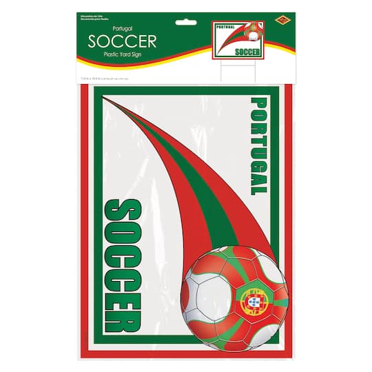 11.5" x 15.5" Portugal Soccer Plastic Yard Sign